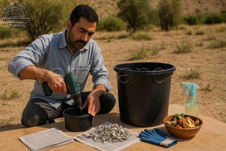 راهنمای کامل ساخت ورمی‌کمپوست در خانه (مرحله به مرحله)
